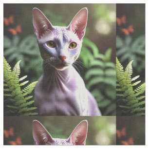 Tela "Atún el gato sin pelo: brillante y sedoso"