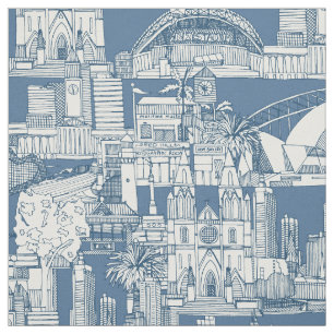 Tela Australia toile de jouy denim cobalto
