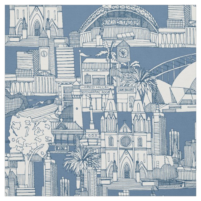 Tela Australia toile de jouy denim cobalto (Retal)