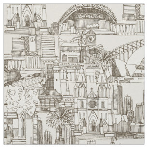 Tela Australia toile de jouy té fuerte blanco