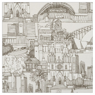 Tela Australia toile de jouy té fuerte blanco