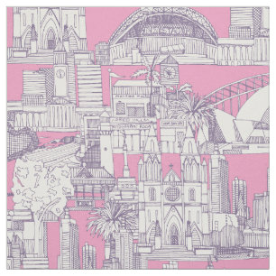 Tela Australia toile de jouy violeta pastel magenta