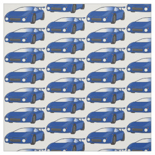 Tela Autobús deportivo azul con ilustracion aéreo