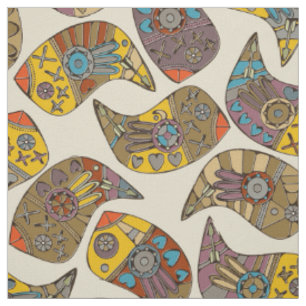 Tela ave amorosa paisley