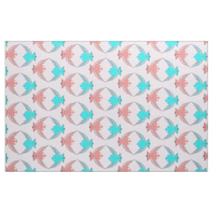 Tela Aves amorosas rosas y azules