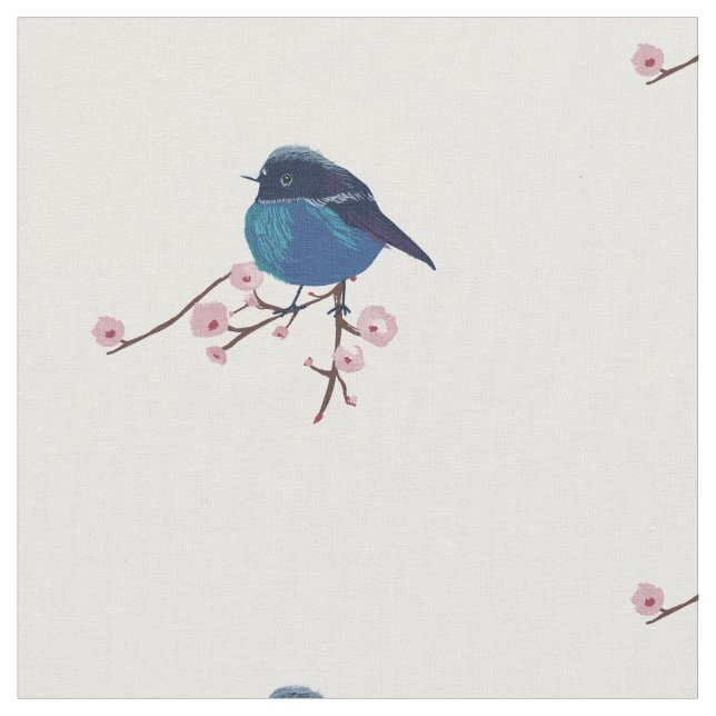 Tela Aves azules arte de primavera (De cerca)