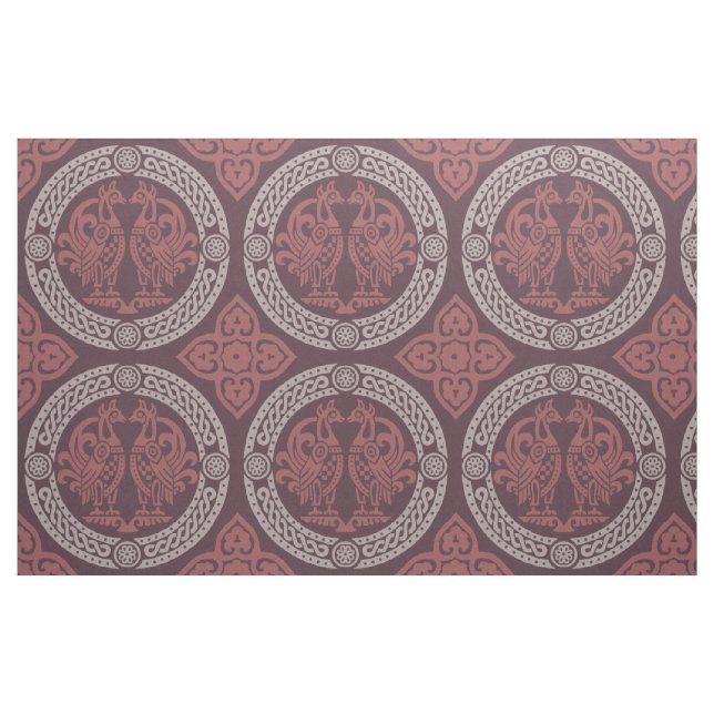 Tela Aves bizantinas, Rojo Cranberry ("Cuarto gordo" (fat quarter))