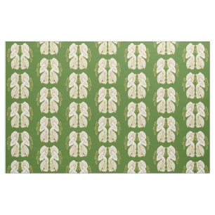 Tela Aves celtas doradas y blancas