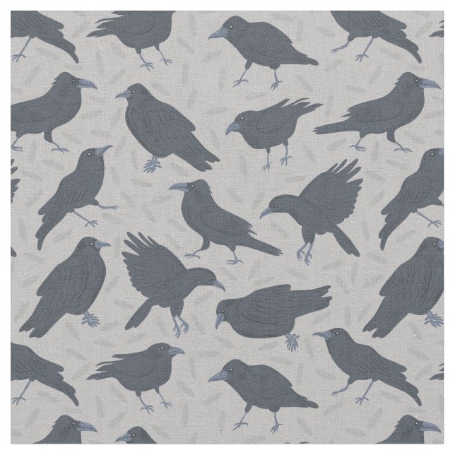 Tela Aves de Black Crows con estampado gris (De cerca)