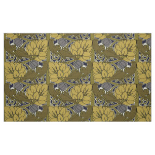 Tela Aves en el patrón del árbol de frutas por Voysey