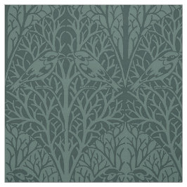 Tela Aves en malla, colores de sombra de hojas