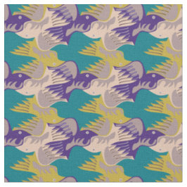 Tela Aves estilizadas con personalizable Tejido de Tess