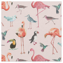 Tela Aves Flamingo Tropical | Tejido