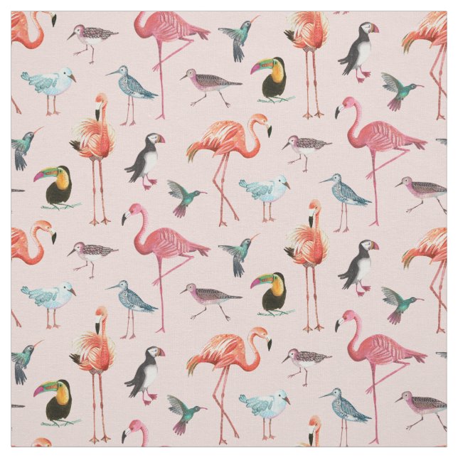 Tela Aves Flamingo Tropical | Tejido (Retal)