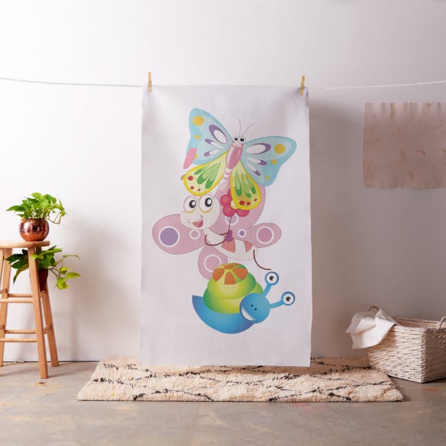 Tela Aves, mariposa y caracol (In Situ)