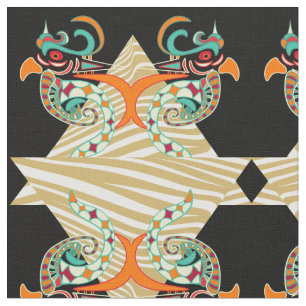 Tela aves ornamentales y cebra