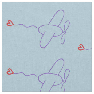 Tela Avión con corazón