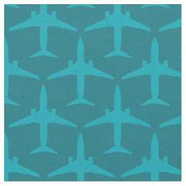 Tela Avión gráfico en Aqua Blue