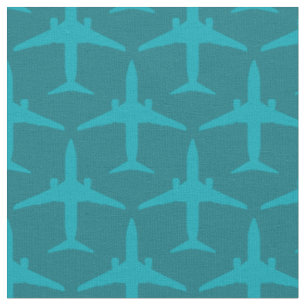 Tela Avión Gráfico en Azul Acuático