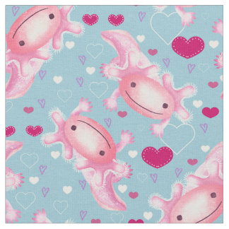 Tela Axolotl Amor rosa y azul