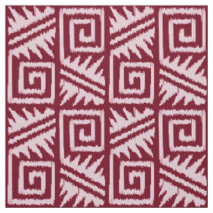 Tela Azteca de Ikat - Borgoña y rosa