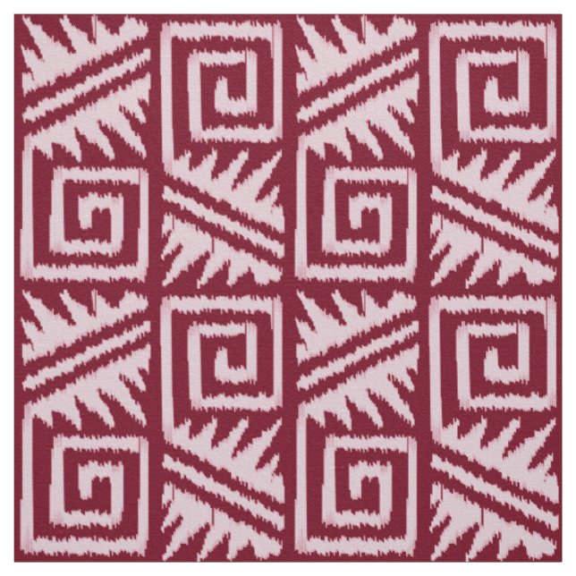 Tela Azteca de Ikat - Borgoña y rosa (Retal)
