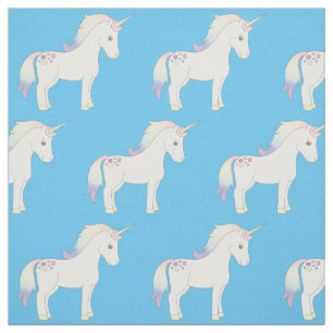Tela Azul arcoiris pastel de unicornio