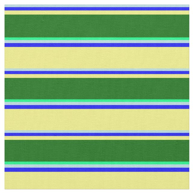 Tela Azul, azul, amarillo, verde oscuro y verde (De cerca)