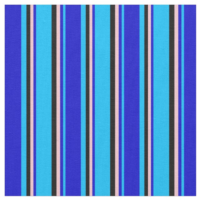 Tela Azul, azul, rosa y negro profundo (De cerca)