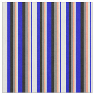 Tela Azul, cian claro, salmón claro, gris y negro