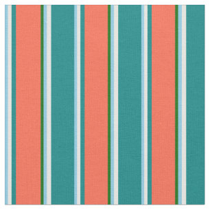 Tela Azul cielo, blanco, Verde azulado, rojo y verde os