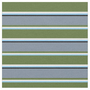 Tela Azul cielo, blanco, verde oliva, gris pizarra y ne