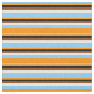 Tela Azul cielo claro, Naranja oscuro, negro, marrón y