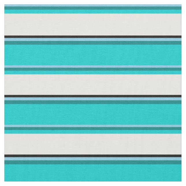Tela Azul cielo, Verde azulado, turquesa oscuro, blanco (De cerca)