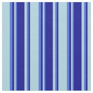 Tela Azul claro, azul oscuro y azul real patrón en lino