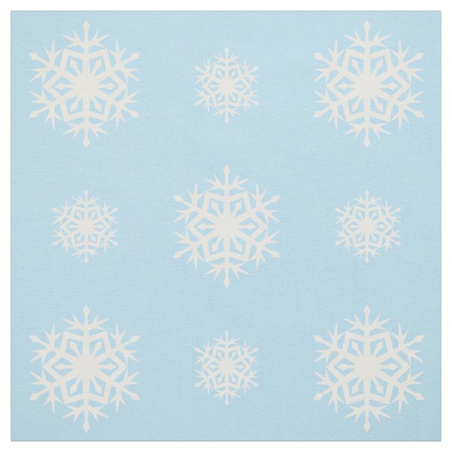 Tela azul claro con estampado de copo de nieve (Retal)