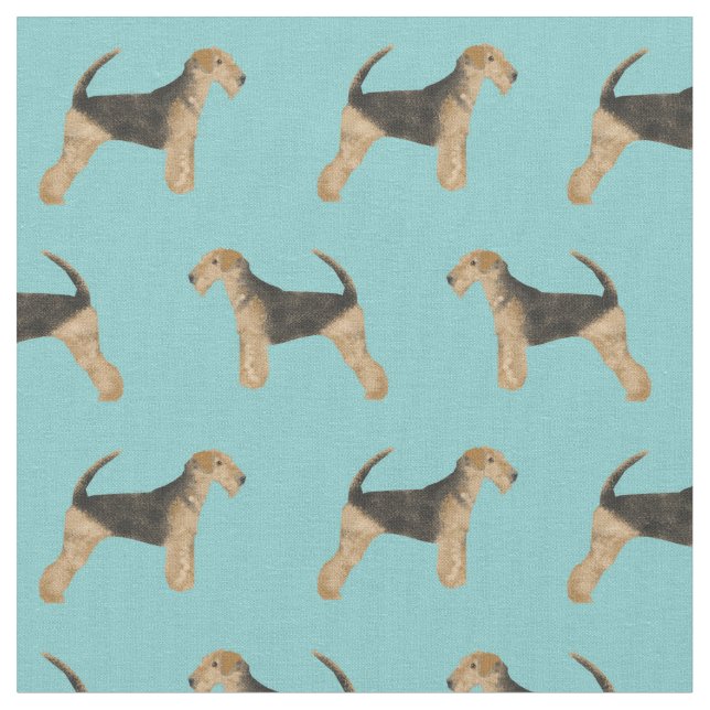 Tela azul claro de airedale terriale (De cerca)