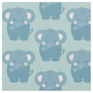 Tela Azul claro del patrón elefante