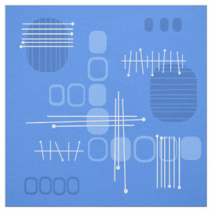 Tela Azul de Barkcloth de resumen atómico