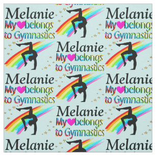 Tela AZUL DE bonito ME ENCANTA LA GIMNASTICA TEJIDO PER