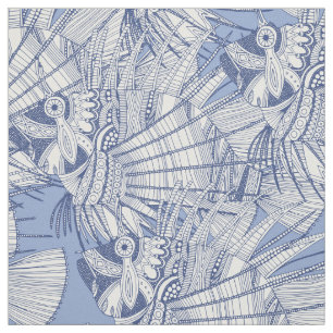 Tela azul de espejismo de pescado