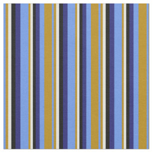 Tela Azul de flor de maíz, varilla de oro, cian, negro 