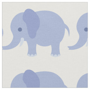 Tela azul de la impresión del elefante