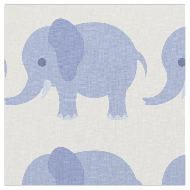 Tela azul de la impresión del elefante (De cerca)