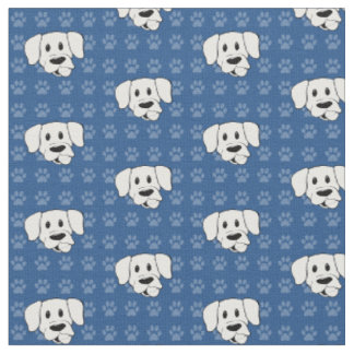 Tela azul de los pawprints de Labrador del dibujo