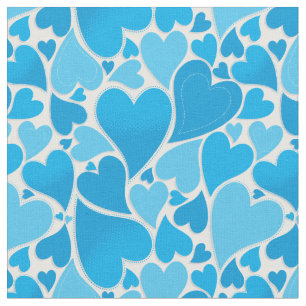 Tela azul del diseño del corazón