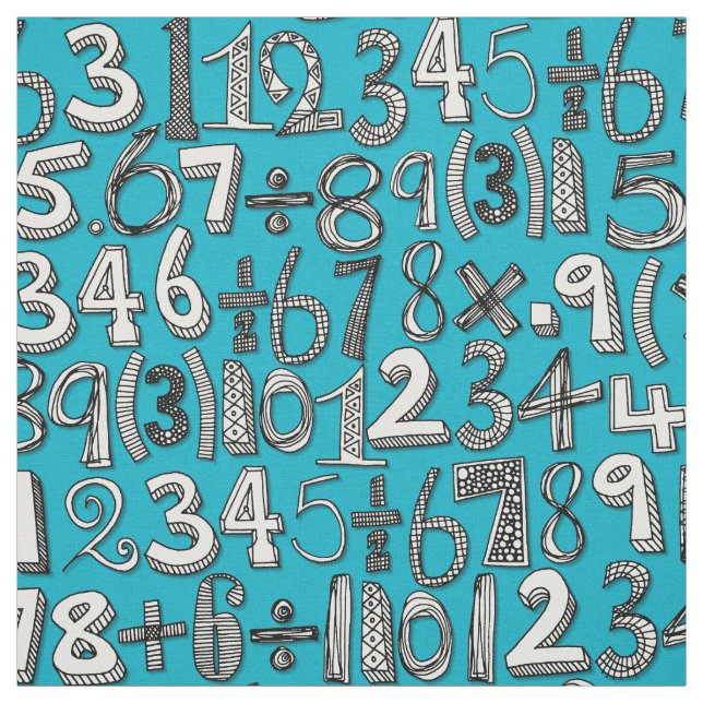 Tela azul del doodle de la matemáticas (Retal)