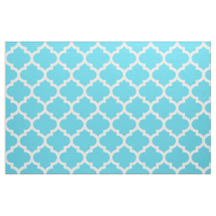 Tela azul del enrejado de Quatrefoil del marroquí