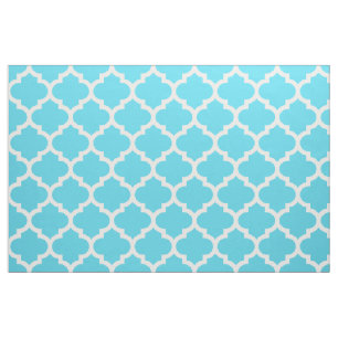 Tela azul del enrejado de Quatrefoil del marroquí
