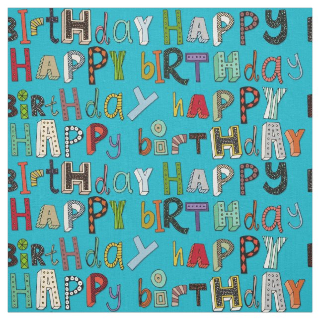 Tela azul del feliz cumpleaños (Retal)